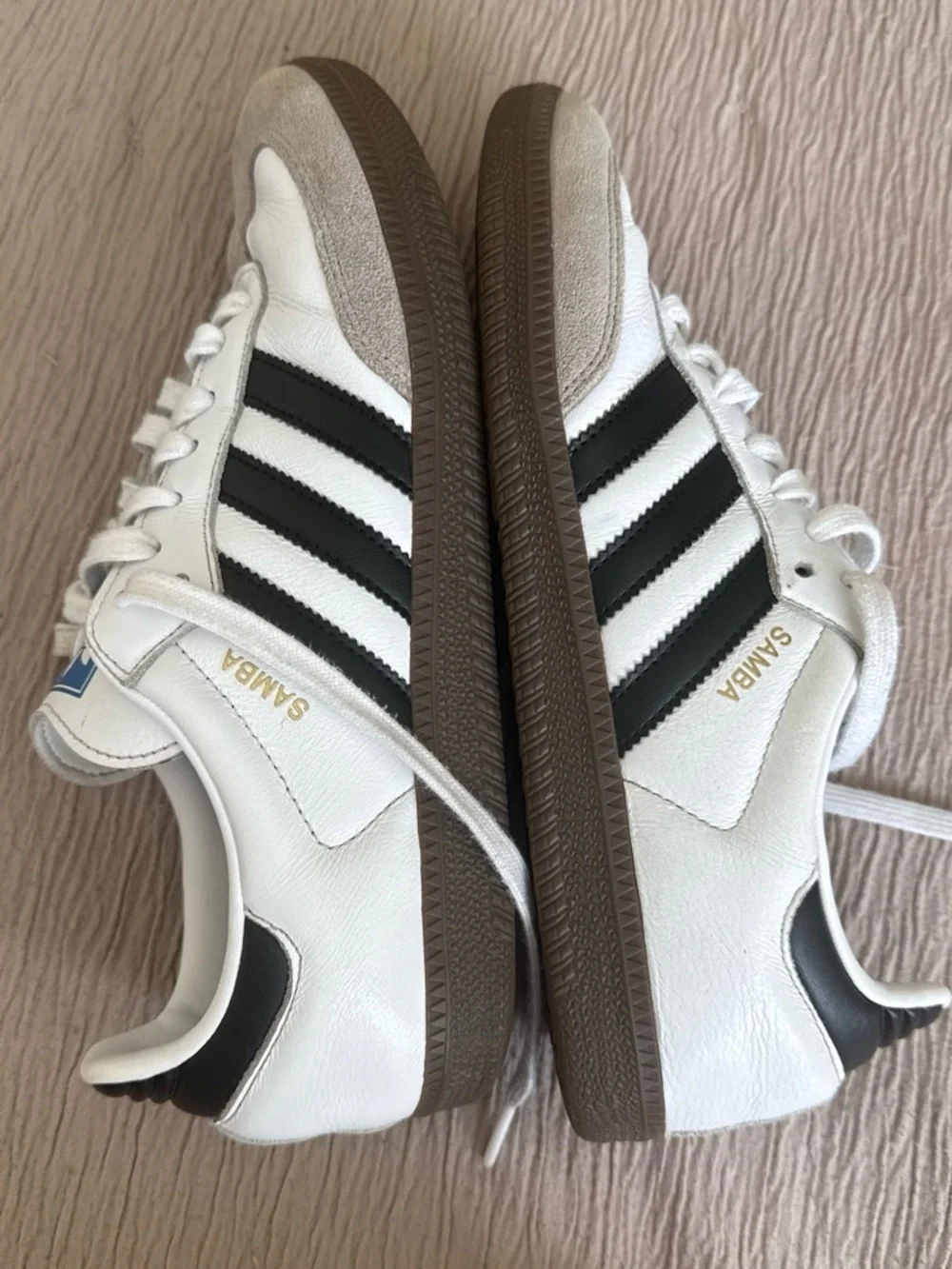 adidas Samba Men’s White, Black & Gray Leather Sneakers